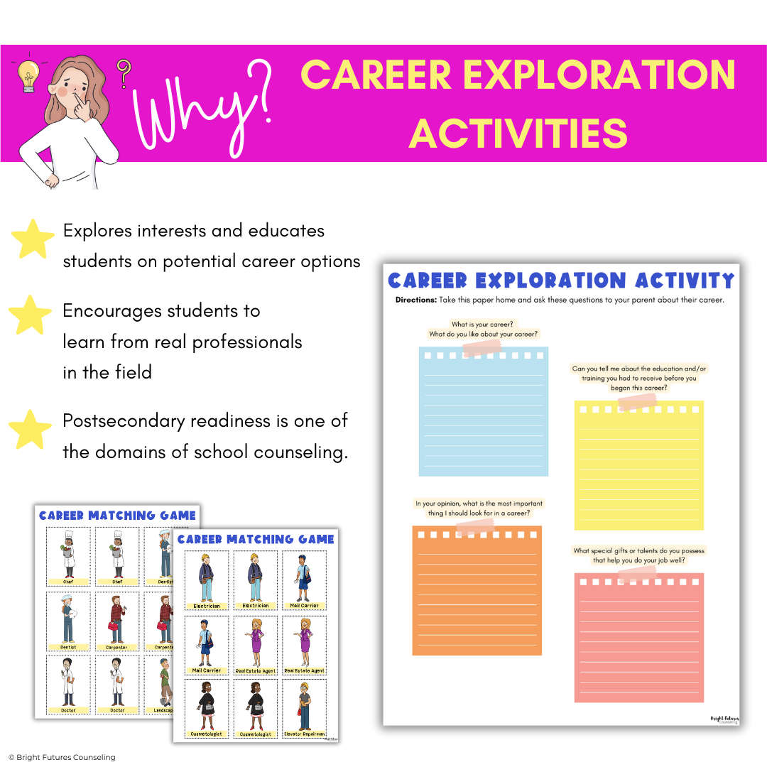 Career Exploration Lesson for Elementary - Career Exploration Workshee