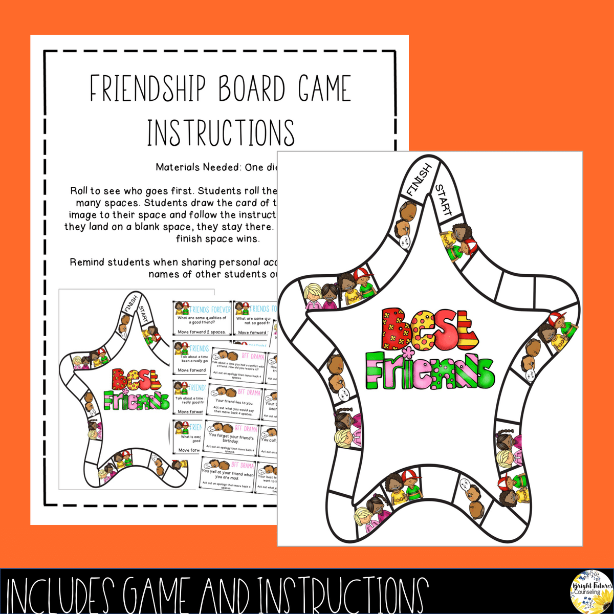 Topic Game Friendship Friendship Board Game - School Counseling Friendship Game