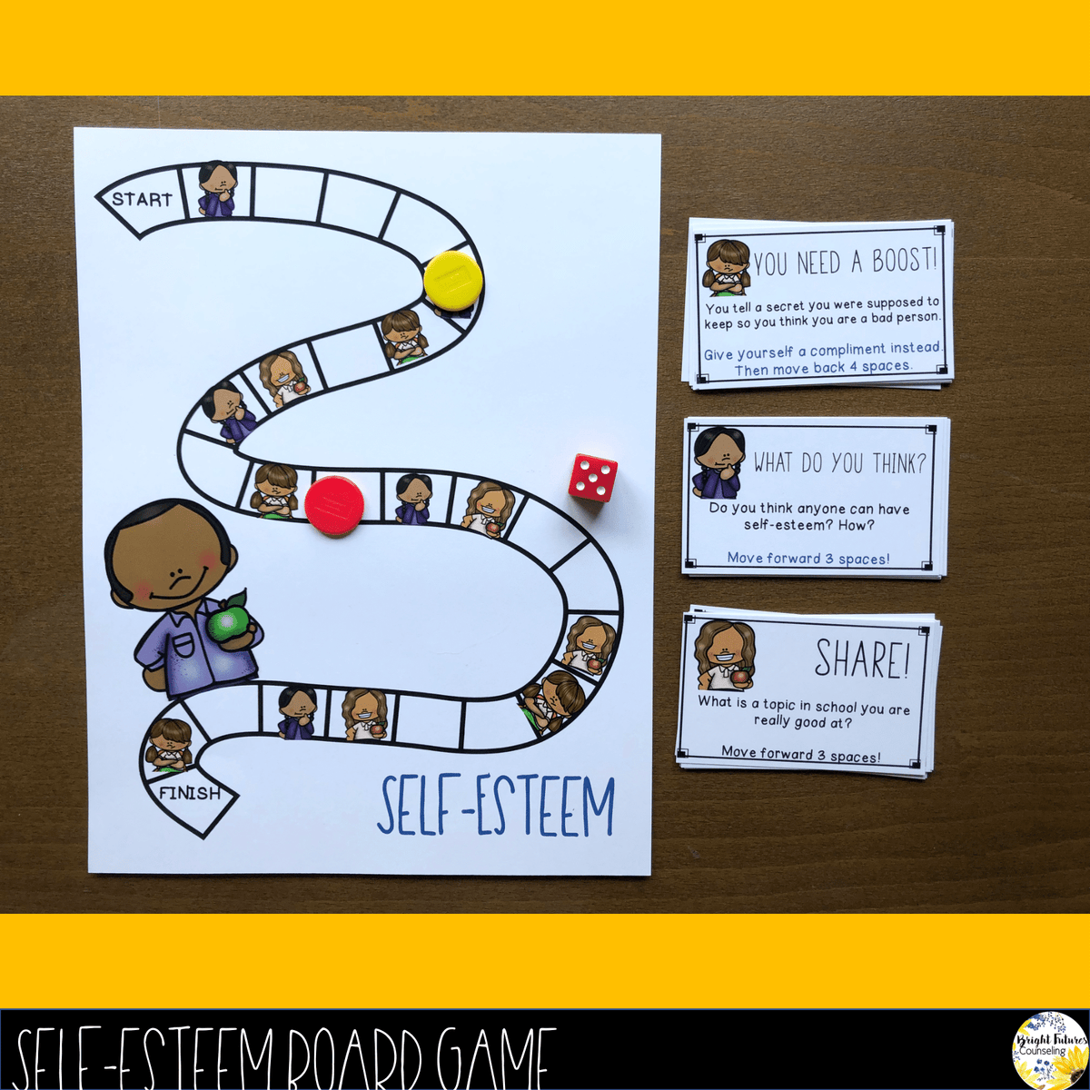 Self-Esteem Board Game - School Counseling Game with Digital Version