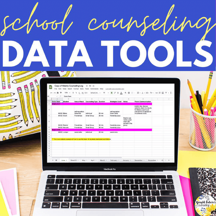 School Counseling Data Tracking Tools Bundle - Data Driven Counseling Program
